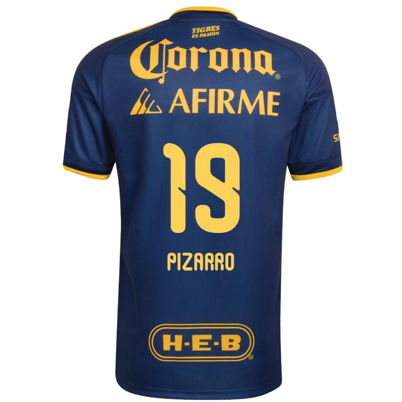 Danxen Mulher Camisola Guido Pizarro #19 Azul Real Amarelo Alternativa 2026/27 Camisa