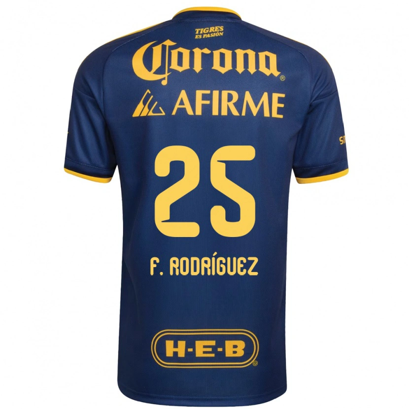 Danxen Mulher Camisola Felipe Rodríguez #25 Azul Real Amarelo Alternativa 2026/27 Camisa