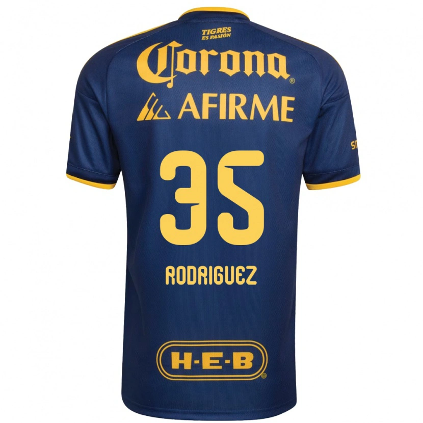 Danxen Mulher Camisola Osvaldo Rodríguez #35 Azul Real Amarelo Alternativa 2026/27 Camisa