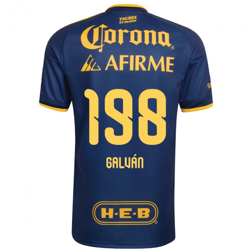 Danxen Mulher Camisola Isac Galván #198 Azul Real Amarelo Alternativa 2026/27 Camisa