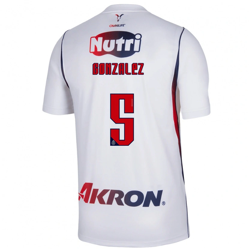 Danxen Mulher Camisola Bryan González #5 Branco Azul Marinho Vermelho Alternativa 2026/27 Camisa