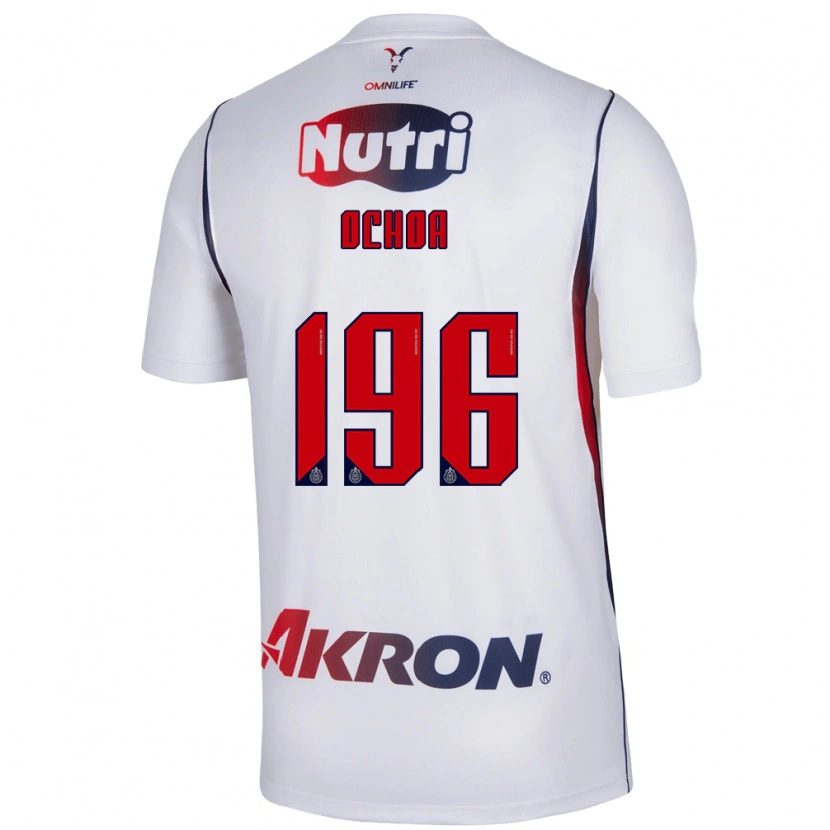 Danxen Mulher Camisola Eduardo Ochoa #196 Branco Azul Marinho Vermelho Alternativa 2026/27 Camisa