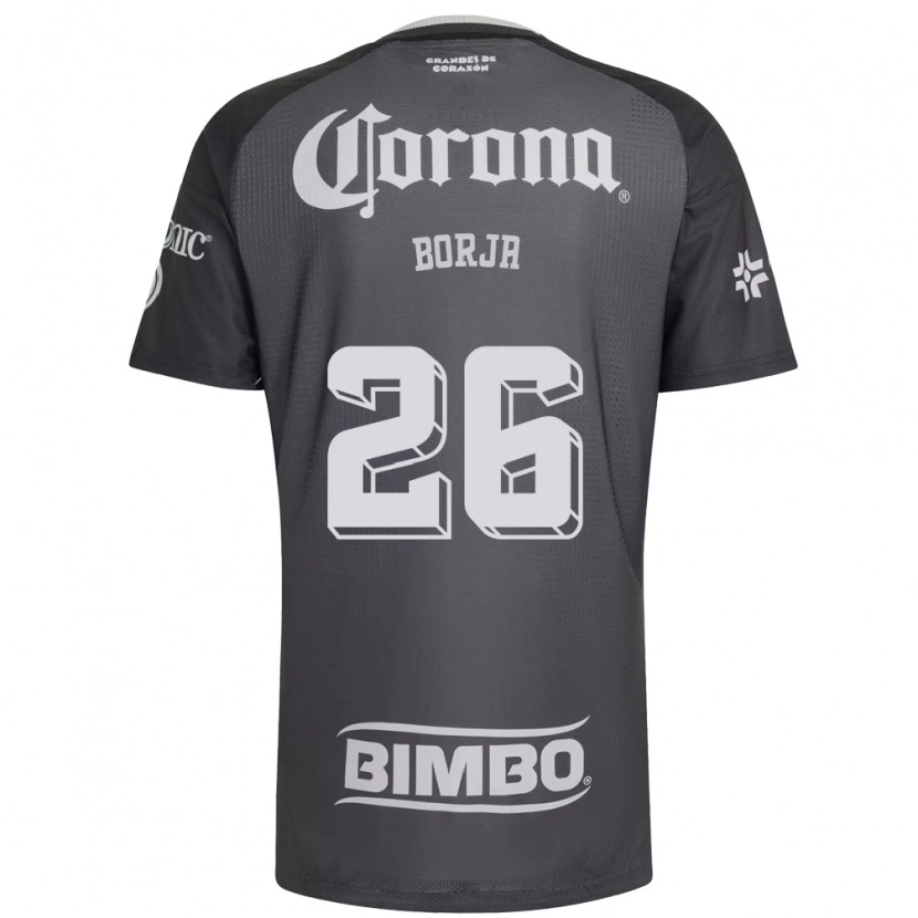 Danxen Mulher Camisola Cristián Borja #26 Cinza Branco Preto Alternativa 2026/27 Camisa