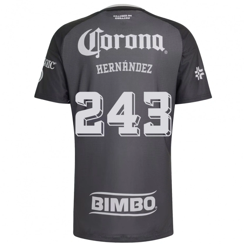 Danxen Mulher Camisola Eduardo Hernández #243 Cinza Branco Preto Alternativa 2026/27 Camisa