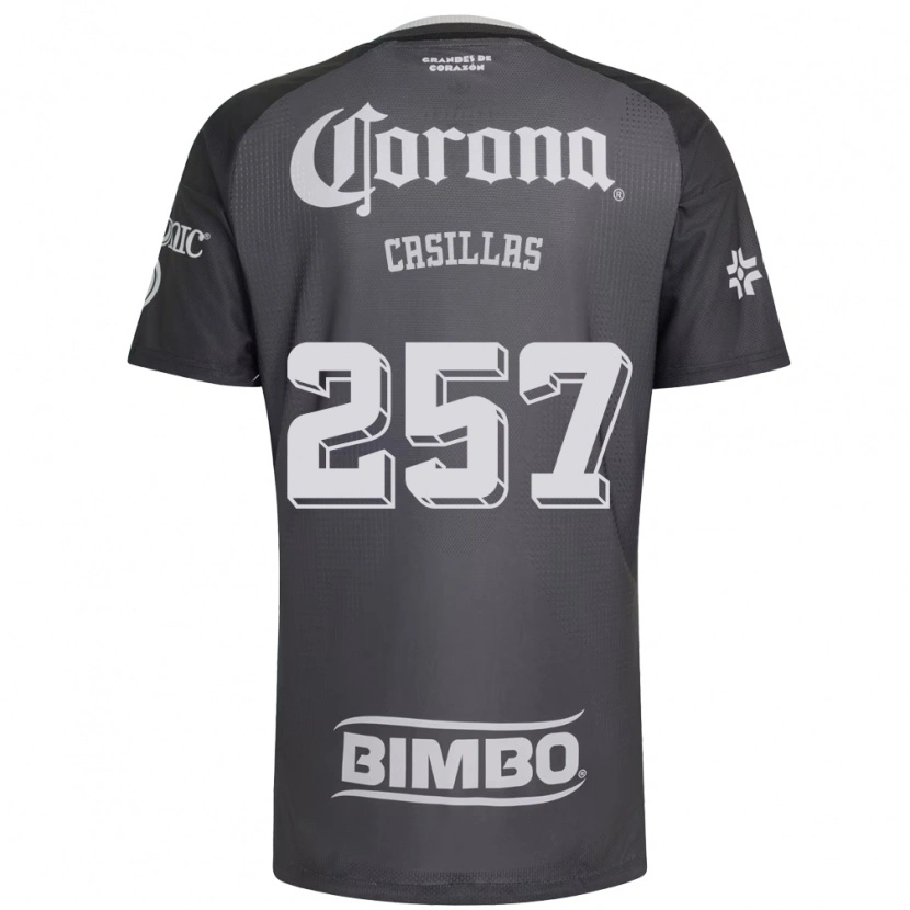Danxen Mulher Camisola Iván Casillas #257 Cinza Branco Preto Alternativa 2026/27 Camisa