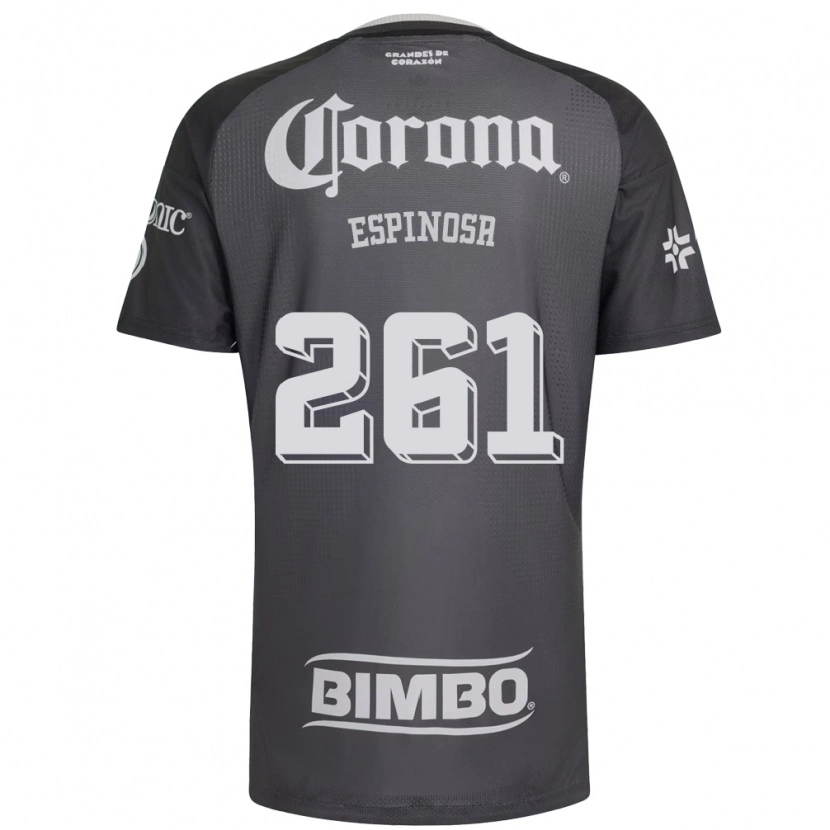 Danxen Mulher Camisola Diego Espinosa #261 Cinza Branco Preto Alternativa 2026/27 Camisa