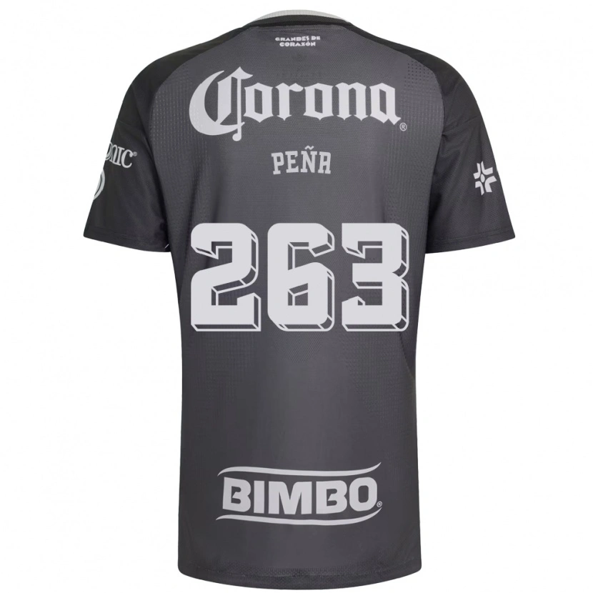 Danxen Mulher Camisola Nicolás Peña #263 Cinza Branco Preto Alternativa 2026/27 Camisa