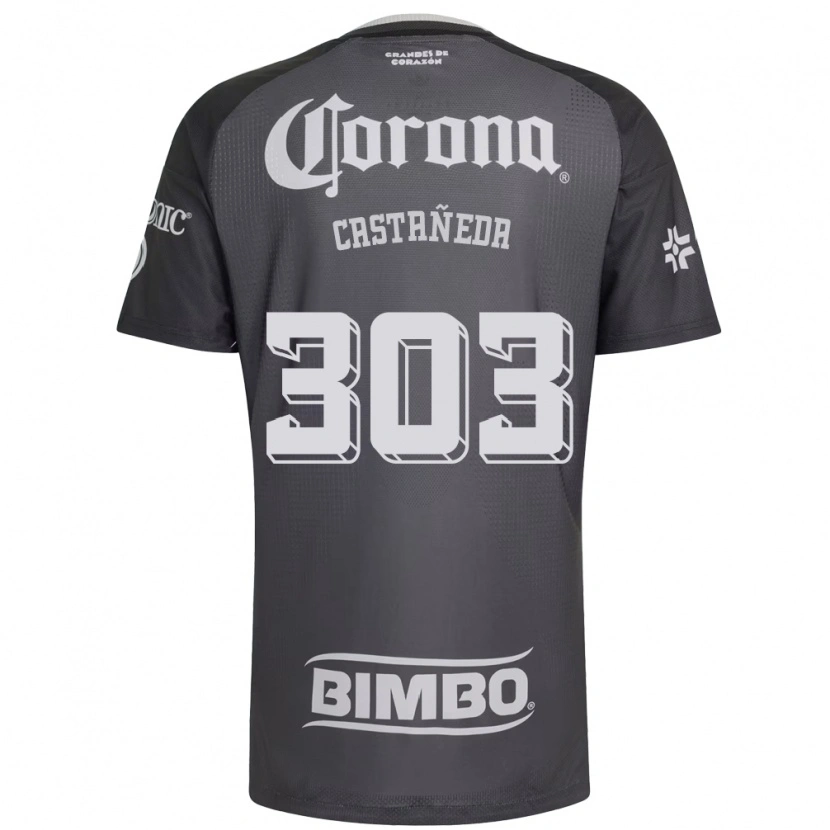 Danxen Mulher Camisola Luis Castañeda #303 Cinza Branco Preto Alternativa 2026/27 Camisa