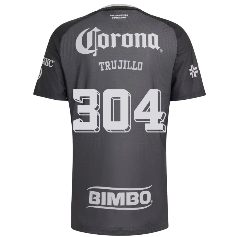 Danxen Mulher Camisola Luis Trujillo #304 Cinza Branco Preto Alternativa 2026/27 Camisa