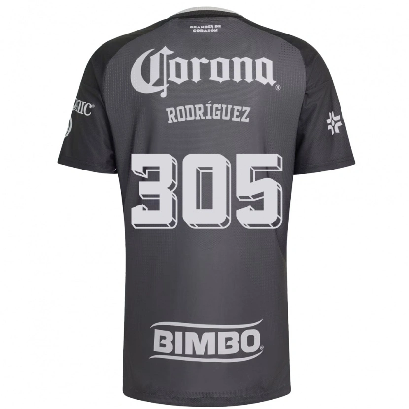 Danxen Mulher Camisola Bryan Rodríguez #305 Cinza Branco Preto Alternativa 2026/27 Camisa
