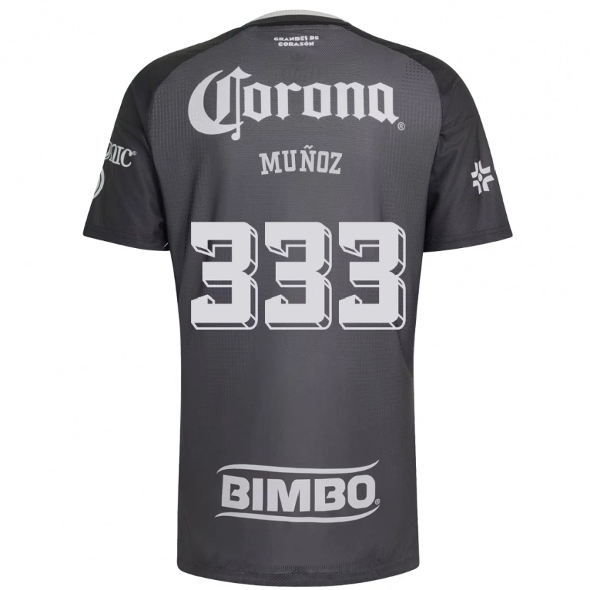 Danxen Mulher Camisola Aarón Muñoz #333 Cinza Branco Preto Alternativa 2026/27 Camisa
