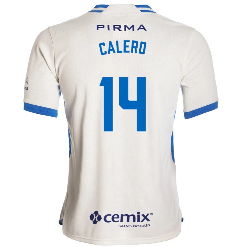 Danxen Mulher Camisola Juan Calero #14 Branco Azul Vermelho Alternativa 2026/27 Camisa