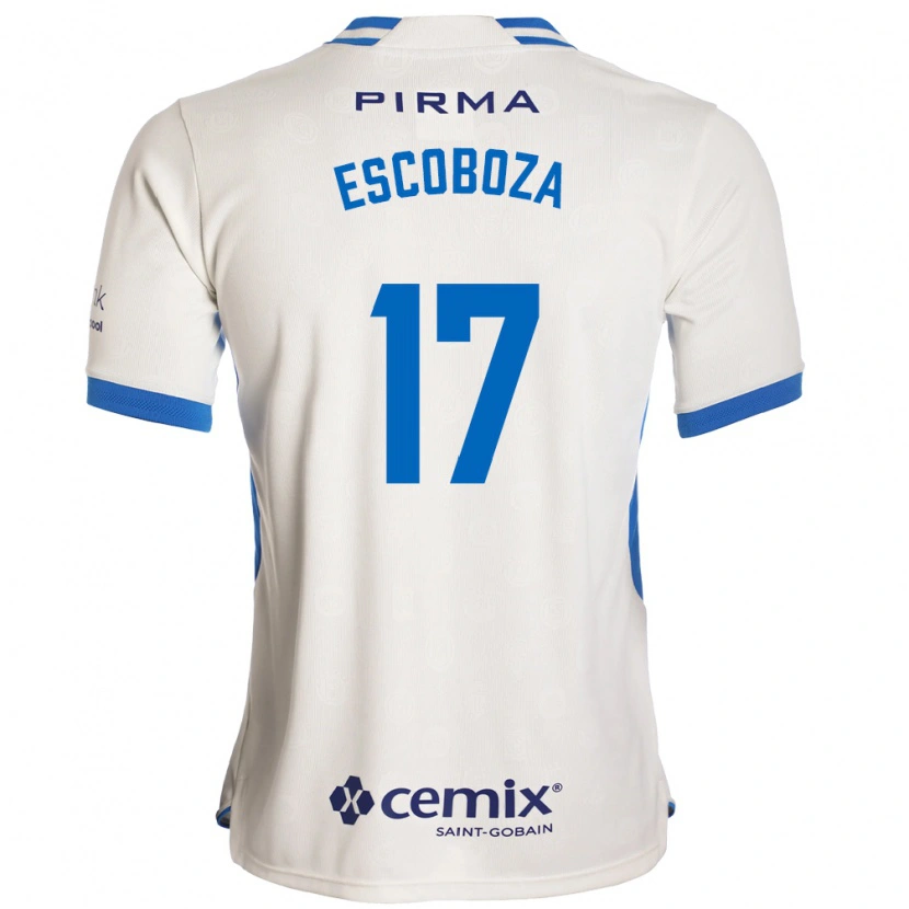 Danxen Mulher Camisola Alonso Escoboza #17 Branco Azul Vermelho Alternativa 2026/27 Camisa