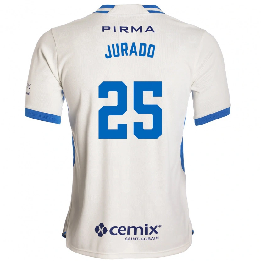 Danxen Mulher Camisola Sebastian Jurado #25 Branco Azul Vermelho Alternativa 2026/27 Camisa