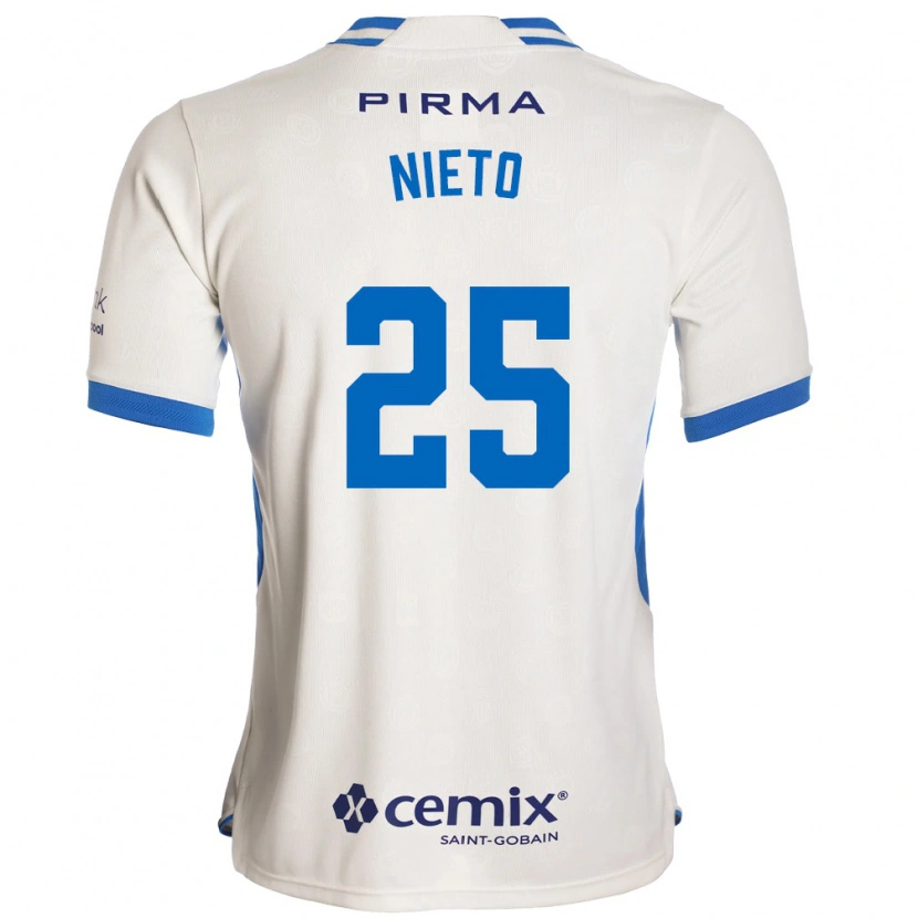Danxen Mulher Camisola Natsidieli Nieto #25 Branco Azul Vermelho Alternativa 2026/27 Camisa