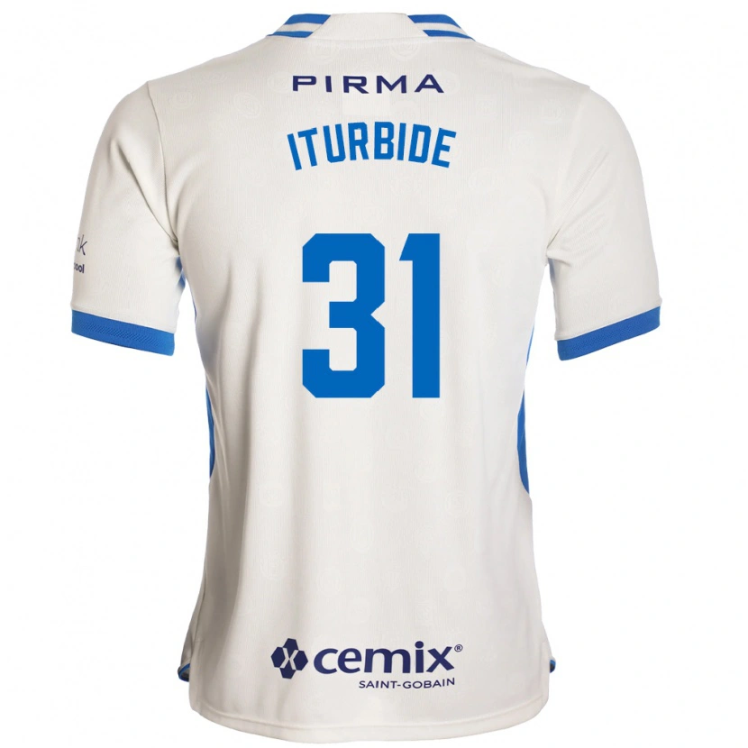 Danxen Mulher Camisola Luis Iturbide #31 Branco Azul Vermelho Alternativa 2026/27 Camisa
