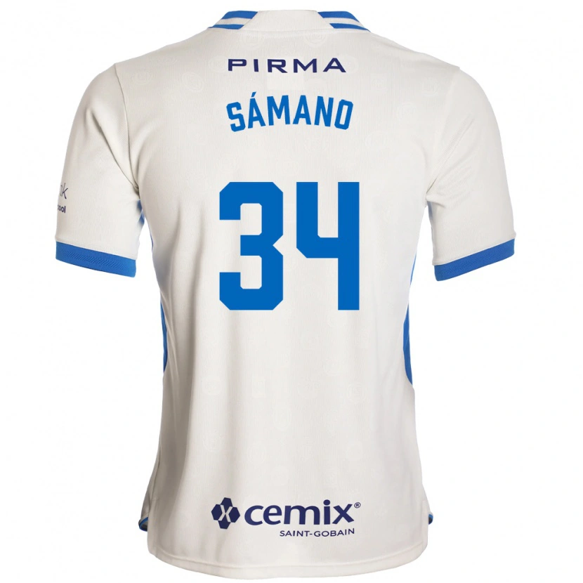 Danxen Mulher Camisola Leonardo Sámano #34 Branco Azul Vermelho Alternativa 2026/27 Camisa