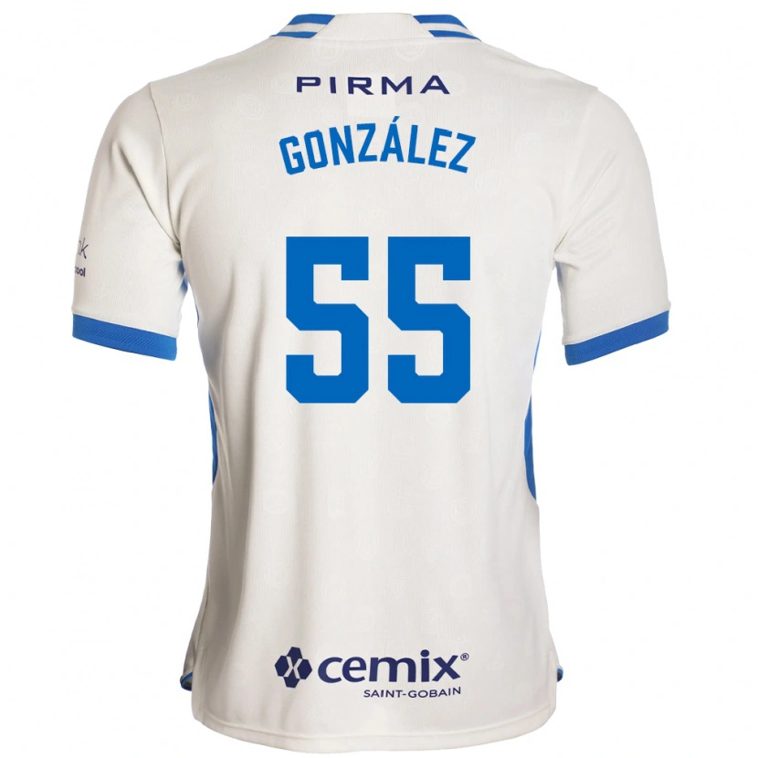 Danxen Mulher Camisola Rogelio González #55 Branco Azul Vermelho Alternativa 2026/27 Camisa