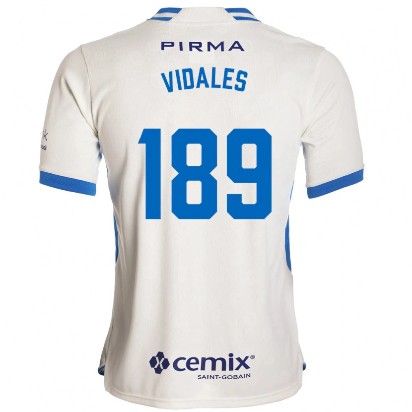 Danxen Mulher Camisola Álvaro Vidales #189 Branco Azul Vermelho Alternativa 2026/27 Camisa