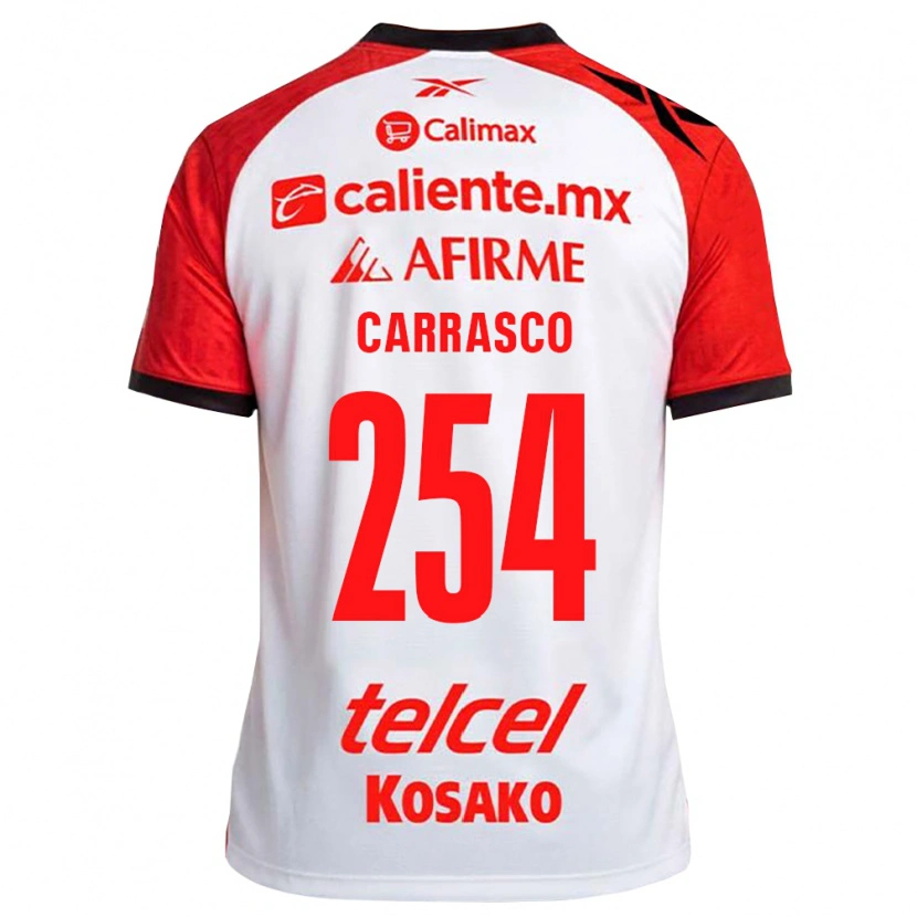 Danxen Mulher Camisola Jonathan Carrasco #254 Vermelho Branco Preto Alternativa 2026/27 Camisa