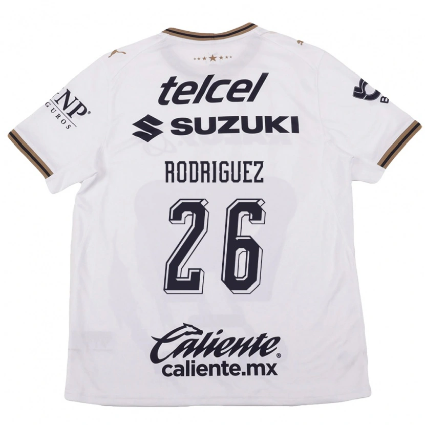 Danxen Mulher Camisola Lucia Rodriguez #26 Branco Preto Marrom Alternativa 2026/27 Camisa