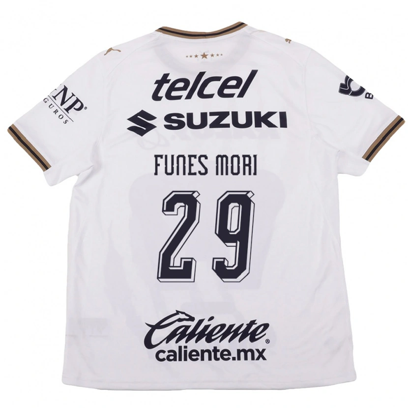Danxen Mulher Camisola Rogelio Funes Mori #29 Branco Preto Marrom Alternativa 2026/27 Camisa