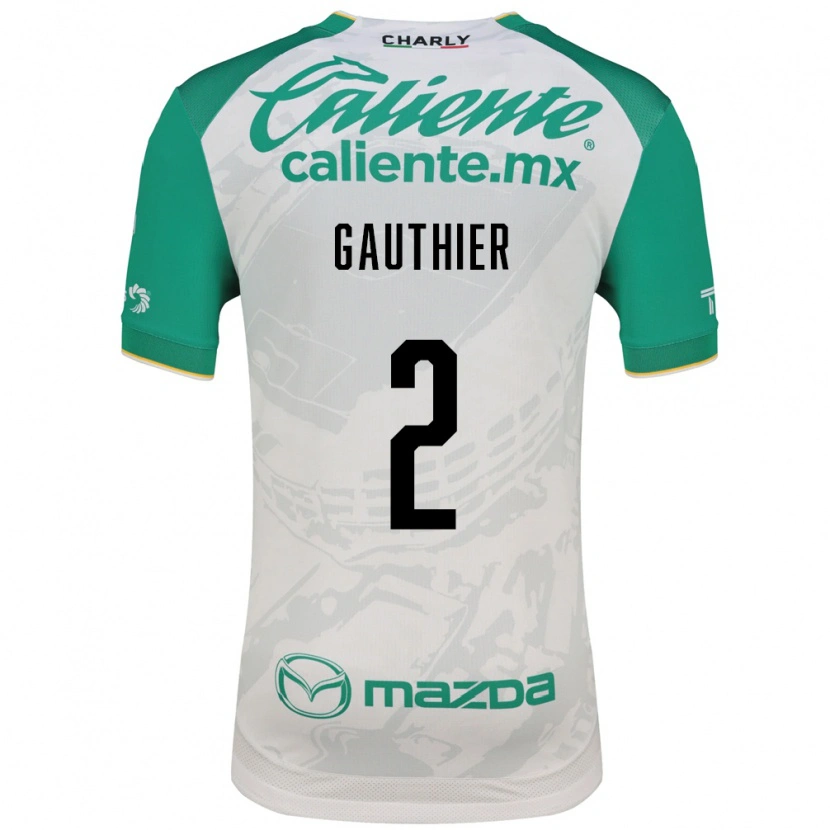 Danxen Mulher Camisola Valentín Gauthier #2 Verde Claro Branco Alternativa 2026/27 Camisa