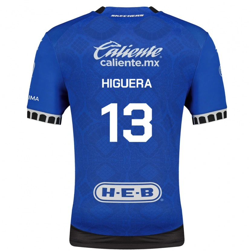 Danxen Mulher Camisola Carlos Higuera #13 Azul Real Branco Preto Alternativa 2026/27 Camisa