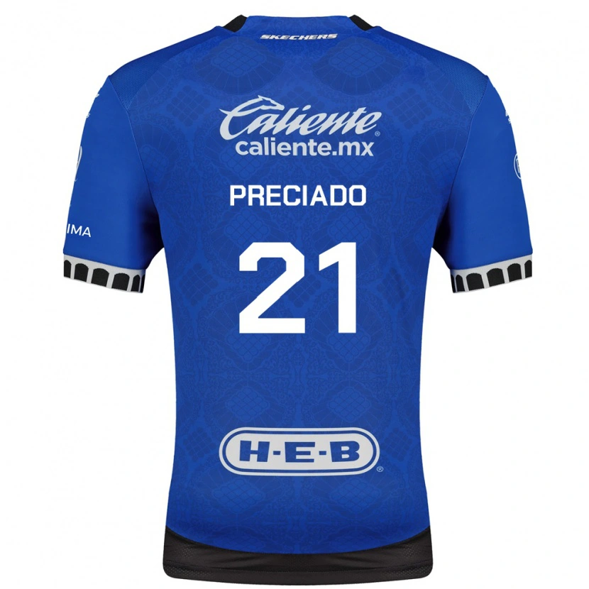 Danxen Mulher Camisola Ayrton Preciado #21 Azul Real Branco Preto Alternativa 2026/27 Camisa