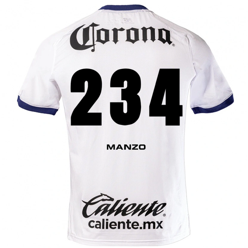 Danxen Mulher Camisola Sergio Manzo #234 Branco Azul Preto Alternativa 2026/27 Camisa