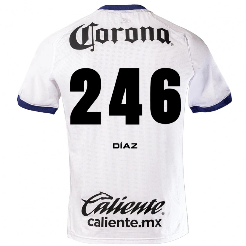 Danxen Mulher Camisola César Díaz #246 Branco Azul Preto Alternativa 2026/27 Camisa
