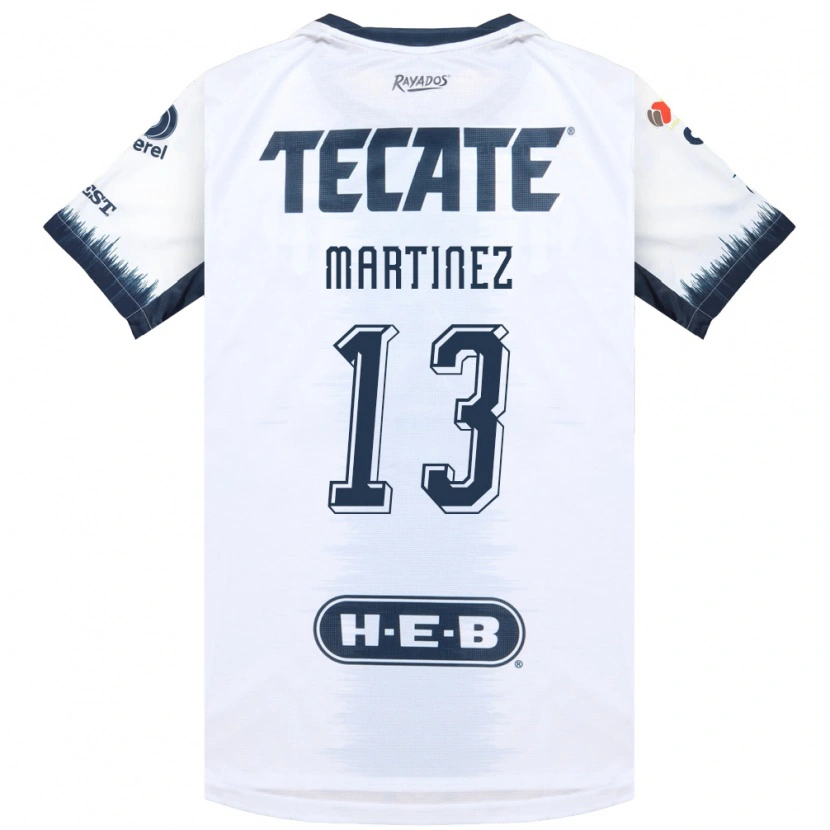 Danxen Mulher Camisola Jaziel Martinez #13 Branco Azul Tinta Vermelho Alternativa 2026/27 Camisa