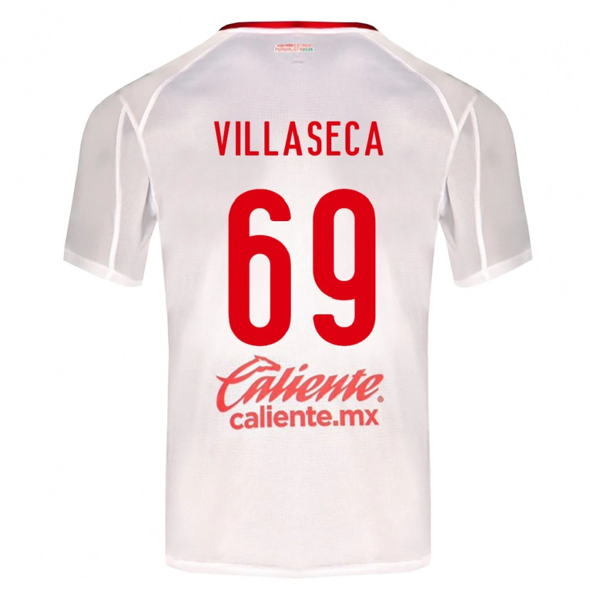 Danxen Mulher Camisola Daniel Villaseca #69 Branco Verde Vermelho Alternativa 2026/27 Camisa
