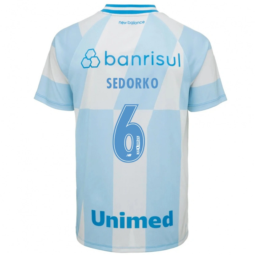 Danxen Mulher Camisola Gabriel Sedorko #6 Azul Claro Branco Alternativa 2026/27 Camisa
