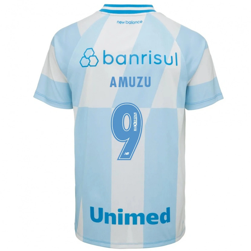 Danxen Mulher Camisola Francis Amuzu #9 Azul Claro Branco Alternativa 2026/27 Camisa