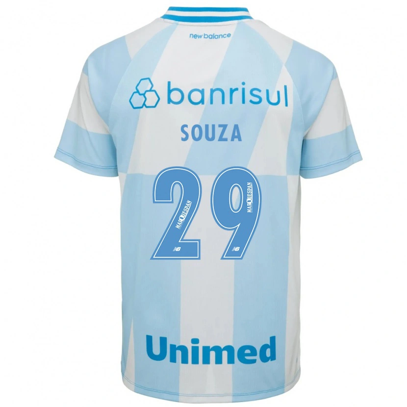 Danxen Mulher Camisola Diego Souza #29 Azul Claro Branco Alternativa 2026/27 Camisa