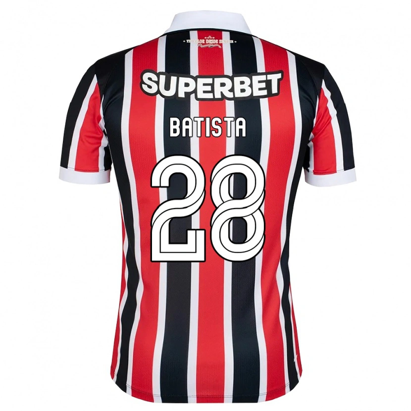 Danxen Mulher Camisola Guilherme Batista #28 Vermelho Branco Preto Alternativa 2026/27 Camisa
