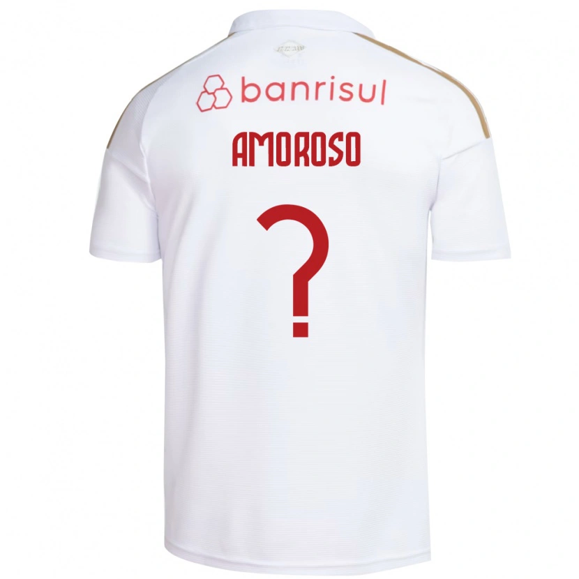 Danxen Mulher Camisola Matteo Amoroso #0 Branco Vermelho Alternativa 2026/27 Camisa