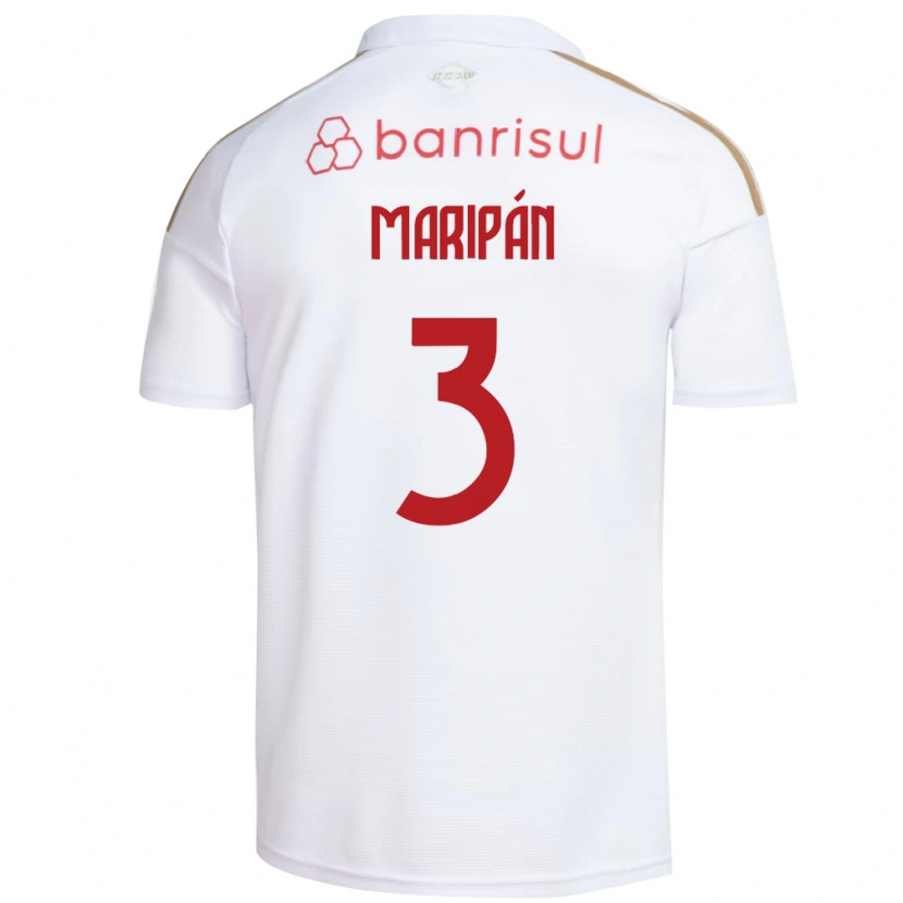 Danxen Mulher Camisola Guillermo Maripán #3 Branco Vermelho Alternativa 2026/27 Camisa