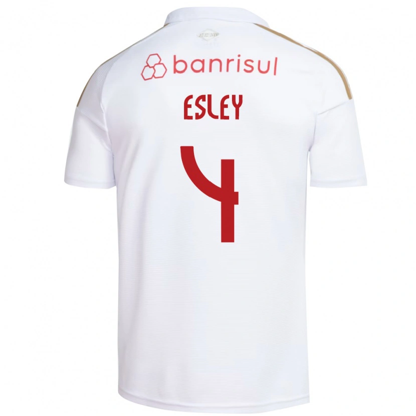 Danxen Mulher Camisola Esley Ezequiel Dos Reis #4 Branco Vermelho Alternativa 2026/27 Camisa