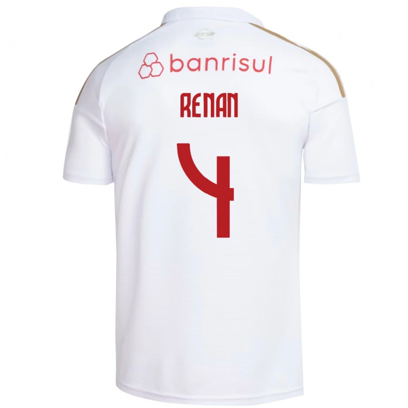 Danxen Mulher Camisola Robert Renan #4 Branco Vermelho Alternativa 2026/27 Camisa
