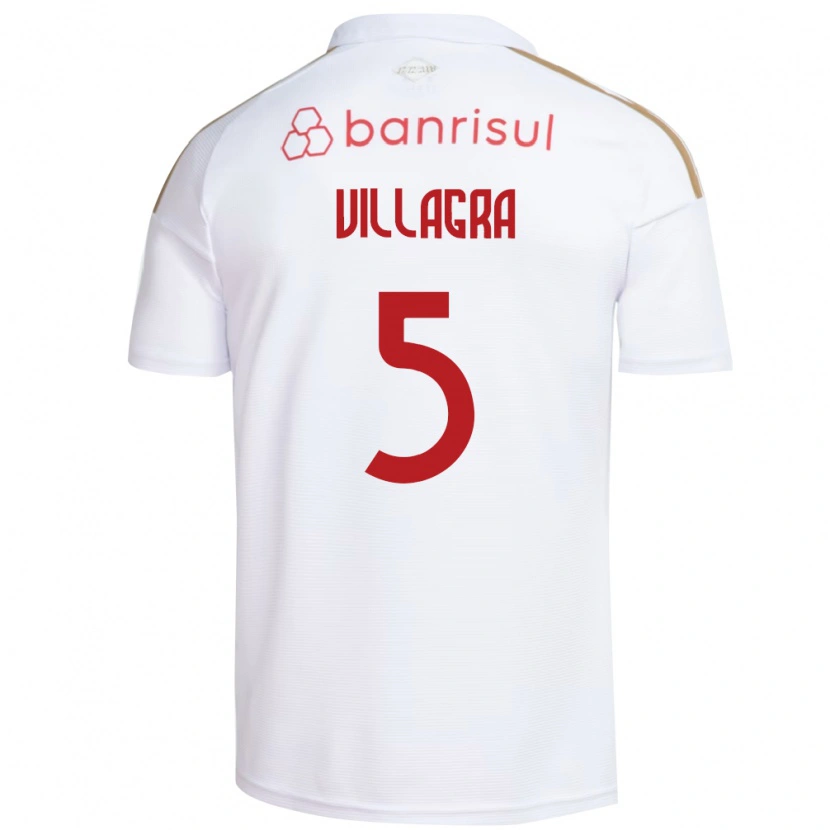 Danxen Mulher Camisola Rodrigo Villagra #5 Branco Vermelho Alternativa 2026/27 Camisa