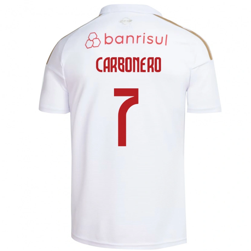 Danxen Mulher Camisola Johan Carbonero #7 Branco Vermelho Alternativa 2026/27 Camisa