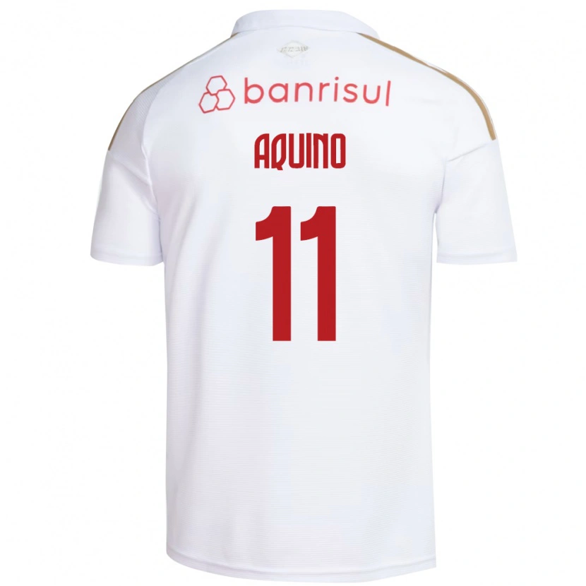 Danxen Mulher Camisola Belén Aquino #11 Branco Vermelho Alternativa 2026/27 Camisa