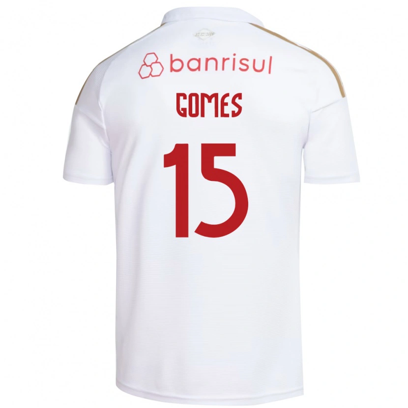 Danxen Mulher Camisola Bruno Gomes #15 Branco Vermelho Alternativa 2026/27 Camisa