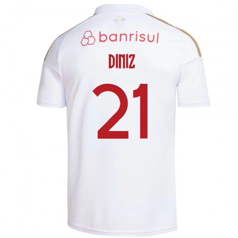 Danxen Mulher Camisola Kauã Diniz #21 Branco Vermelho Alternativa 2026/27 Camisa