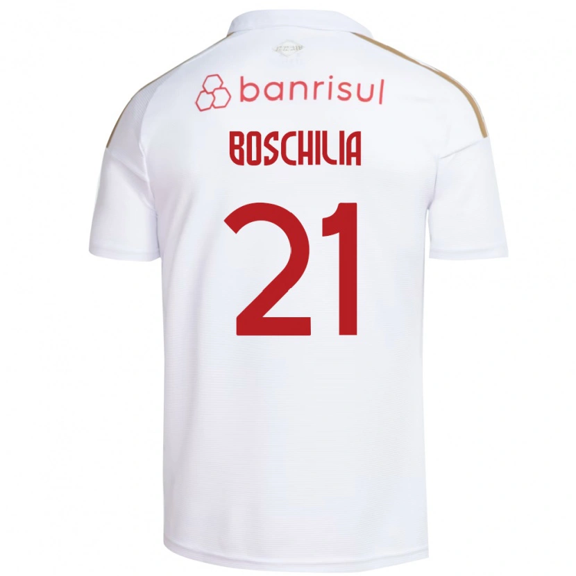 Danxen Mulher Camisola Gabriel Boschilia #21 Branco Vermelho Alternativa 2026/27 Camisa