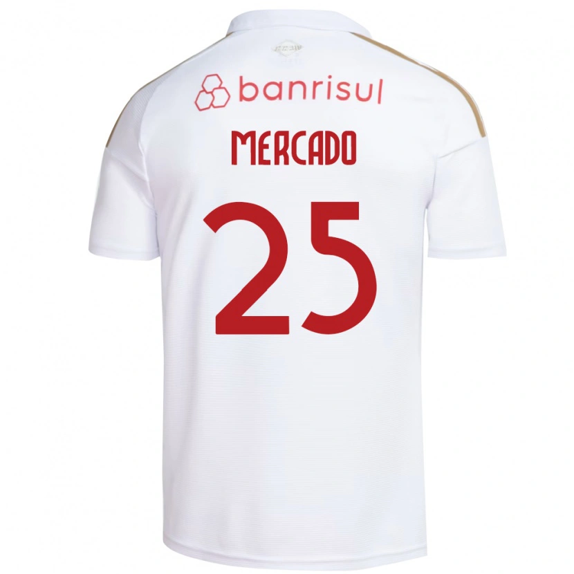 Danxen Mulher Camisola Gabriel Mercado #25 Branco Vermelho Alternativa 2026/27 Camisa