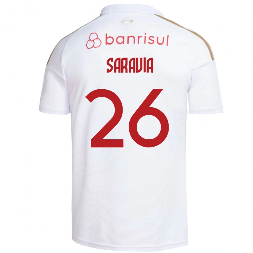 Danxen Mulher Camisola Saravia #26 Branco Vermelho Alternativa 2026/27 Camisa