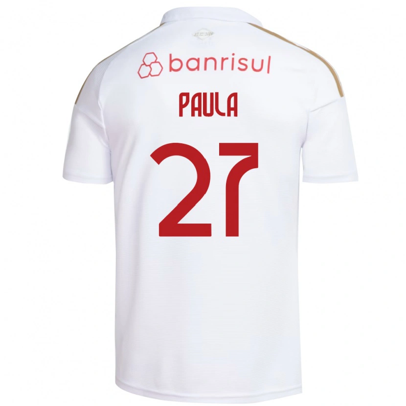Danxen Mulher Camisola Paulinho Paula #27 Branco Vermelho Alternativa 2026/27 Camisa